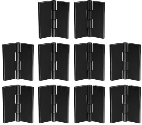 sourcing map 12Pcs Acrylic Hinges, 1.8 x 1.5 Inch Mini Hardware Folding Hinges Piano Hinges for Case Box Handicrafts, Black