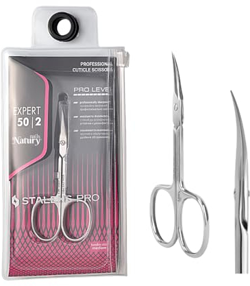 STALEKS PRO by Natury Nails Tijera profesional para cutículas. Anillos ergonómicos. Acero inoxidable. Expert SE-50/2