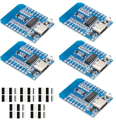 APKLVSR 5 Stück NodeMcu mit ESP ESP-12F NodeMcu Lua Modul CH340G WLAN WiFi USB C Entwicklungsboard kompatibel mit Arduino(USB C Port