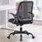 DoChair Bürostuhl Ergonomisch, Schreibtischstuhl, Drehstuhl mit Klappbaren gepolsterte Armlehnen, Wippfunktion, 360° Chefsessel Drehstuhl bis 150kg (Schwarz)
