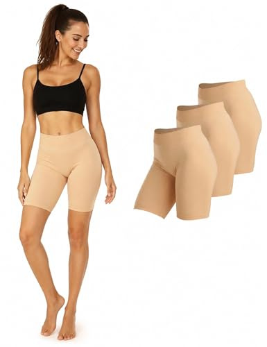 Basic Treasure 3-pack korta leggings dam, anti-skav och hög midja