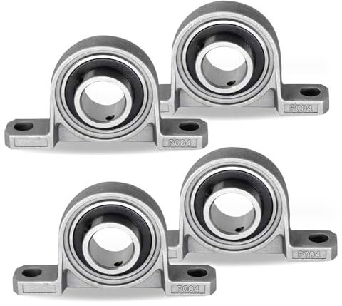 yotutun 4 Stück KP004 Kugellager Lagerbock, 20MM Stehlager Set Flanschlager Gehäuselager Flanschbohrung Lager Montageblock Zinklegierung Einsatzkugellager Lagersitz Stehlagereinhei