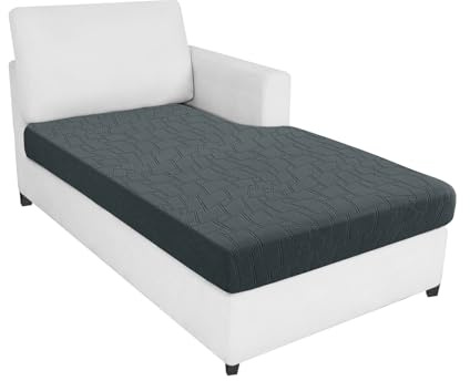 MAXIJIN Wasserdichter Sofa-Sitzkissenbezug, Jacquard-Stoff, Sofasitzbezug für Sofakissen, L-förmige Chaiselongue, Möbelschutz (Dunkelgrau, Chaiselounge)