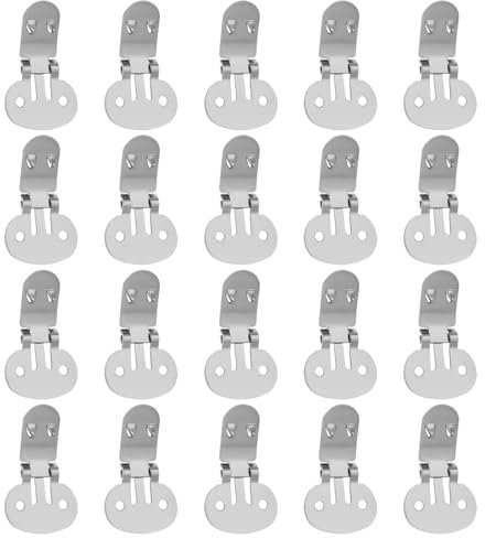 OTOTEC 20 Clips de Zapatos de Acero Inoxidable de 32 X 20 Mm Clips Planos en Blanco para Manualidades Hebillas de Clip de Zapato Plano para Decoración de Lazos para El Cabello Adornos de Zapatos