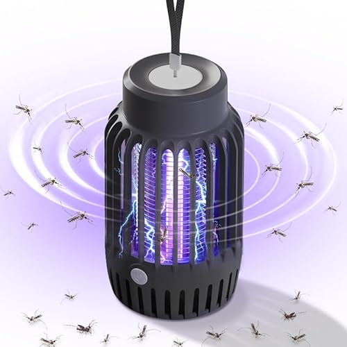 Mückenvernichter Lampe, Elektrische Insektenvernichter mit Nachtlicht 2 in 1, Leistungsstarke Schädlingsbekämpfung Fallen für Innen und Außen
