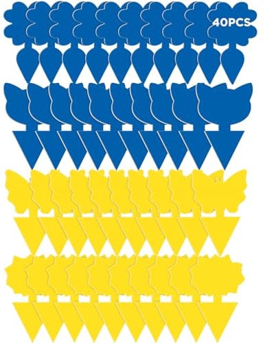 GeeRic 40 Stück Fliegenfalle, Gelbtafeln & Blautafeln Klebrige Insektenfallen,Gegen Trauermücken,Blattläuse,Nematoden, weiße Fliegen und Minierfliegen,Premium Sticker Fliegenfalle