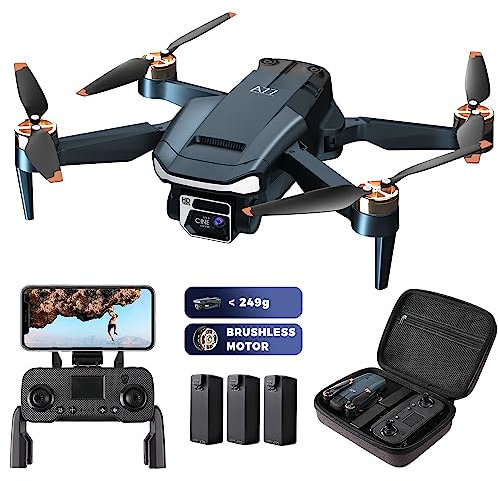 Enduring Brushless Motor Drone with 84 Mins Super Long Flight Time, Drone with 4K HD Camera for Beginners, CHUBORY A77 WiFi Quadcopter, Follow Me, Auto Hover, 3 Batteries, Carrying Case