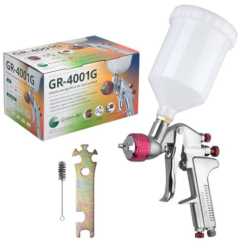 GREEN-AIR | Pistola para Pintar Paredes Y Techos | Kit Profesional con Boquilla 1,7mm | Alta Precisión | Para Uso Profesional Y Particular