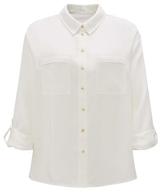 OPUS Damen Langarmbluse | Hemdbluse FALENSA Regular aus Lyocell Milk, 36