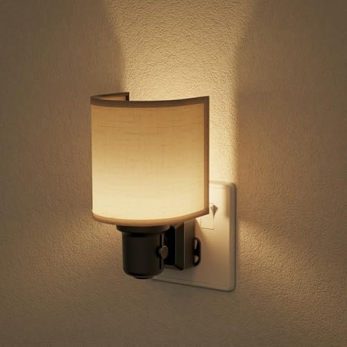 JandCase Night Light Plug in Wall, Plug in Night Light with Dusk to Dawn Photocell Sensor, 2700K Warm White, 0-100LM Brightness, NightLight Kids for Living Room Hallway Bedroom Kitchen Stairs, 1 Pack