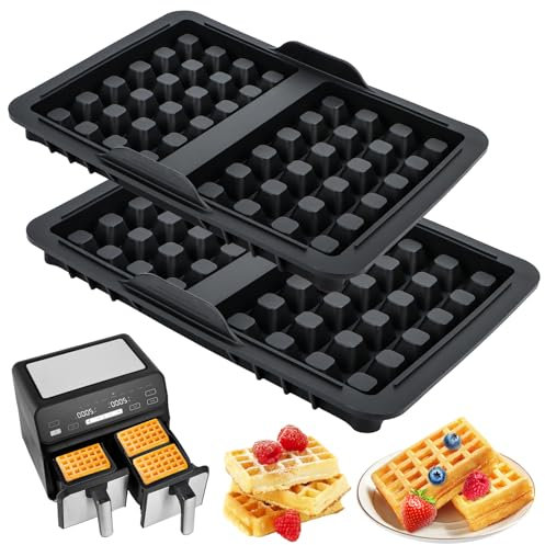 Lot de 2 moule gaufres air fryer, inserts gaufres pour friteuse à air chaud compatibles avec AF300EU, AF400EU, AF451EU, SL400EU et AF500DE, accessoire air fryer ninja