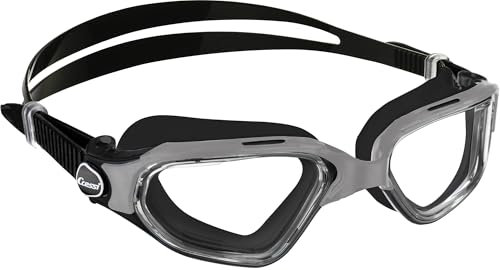 CRESSI Clear Eyes Goggles Black/Grey - Unisex Pure Silicone Swimming Goggles with Molecular Anti Fog Lens Treatment, Black/Grey Clear Lens, One Size