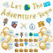 Let the Adventure Begin Banner - 11 Stück Abschiedsparty Ammer Zubehör Deko Reise Motto Partydekoration Für Männer Frauen Reisen Ruhestand Abschlussfeier Geburtstagsfeiern Abschiedsparty