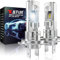 KATUR Ampoule H7 LED, 16000LM H1 Phares Avant De Voitures, 6000K Blanc 500% Lumineuses H7 LED Voiture Anti Erreur Canbus, Plug and Play 1:1 Remplace Lampes Halogènes Et Xénon, 2 Pièces