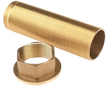 Enwye Single Hole Deck Brass Hot/Cold Water Pipe Nut Kit - Stainless Steel Tank Feedthroughs Threaded Faucet Corner Fittings Lock Nut Extensions for Sinks Kitchen and Bathroom Plumbing