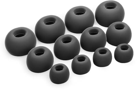 Okuli 12 x Silikon Ohrstöpsel Ohrhörer Gummi Tipps Für JBL Tour Pro 2 Kopfhörer Ohrhörer in Schwarz