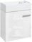 HOMCOM Mueble de Baño con Lavabo de Pared Mueble para Lavabo con Puerta con Cierre Suave Estilo Moderno 40x23x50 cm Blanco Brillo