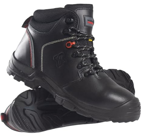 Wurth Modyf Chukka Work Boots Safety Boots Safety Steel Toe Cap Mens Womens Ladies Black Water Resistant Lightweight Leather (BLACK, UK Footwear Size System, Adult, Men, Numeric, Medium, 7.5)