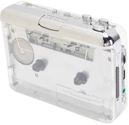 Denash Reproductor de Cassette Portátil, Convertidor MP3 USB C con Mecanismo de Rueda de Cobre, Rebobinado Automático y Auriculares para la Digitalización de Cinta
