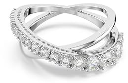 Swarovski Hyperbola Kollektion Ring, Gemischte Schliffe, Weiß, Silberfarbenes Finish