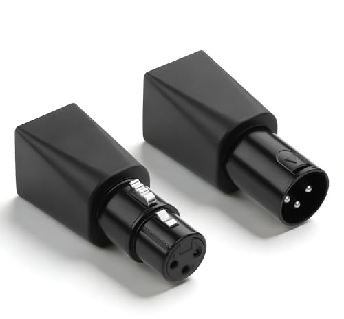 CERRXIAN 1 Pair 3-Pin XLR to RJ45 Adapter,DMX512 3-Pin XLR to Ethernet Cat5 Network Connector Plug for Lighting Console,Can use Any CAT-5 Ethernet Cable as a DMX512 Cable, DMX Controller Etc