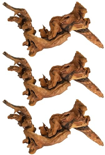 Sacolin 3 Pcs Natural Driftwood for Aquarium, 7.9-9.8 in / 20-25 cm Azalea Root Wood, Assorted Shapes, Reptile Terrarium Decorations, Aquarium Driftwood Freshwater