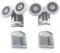 YuanQian Duschtürrollen 26 mm Duschtürrollen 4 Stück (2 oben + 2 unten)