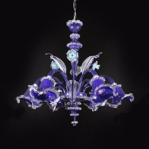 Clásico colorido lámpara de cristal de Murano 6 luces