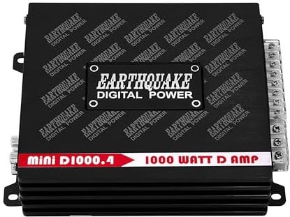Earthquake Sound Mini D1000.4 (Gen 2) Stereo Class D 4-Channel Car Amplifier, 1000 Watts