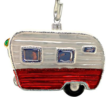 Camper - Hanco Design - Christbaumschmuck aus Glas - mundgeblasen, Handarbeit, von Hand dekoriert - 2634.01