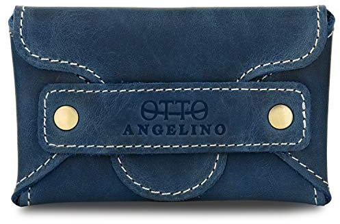 Otto Angelino Kredit- und Visitenkartenetui aus echtem Leder mit Einsteck- und Schlitzverschluss – Unisex