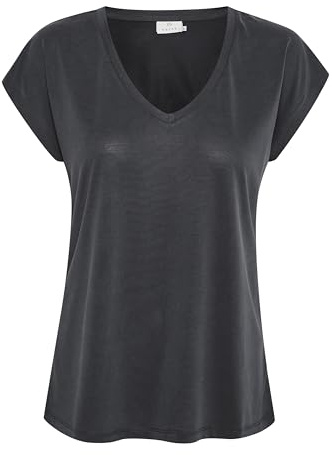 KAFFE Damen T-Shirt Kurzarm KAlise Damen T-Shirt Kurzarm V-Ausschnitt Basic Shirt Kurzarm