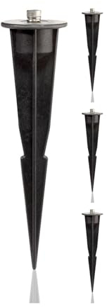 ledscom.de 4 Stück Garten-Erdspieß, für Gartenleuchten, schwarz, 17cm, 45mm Ø