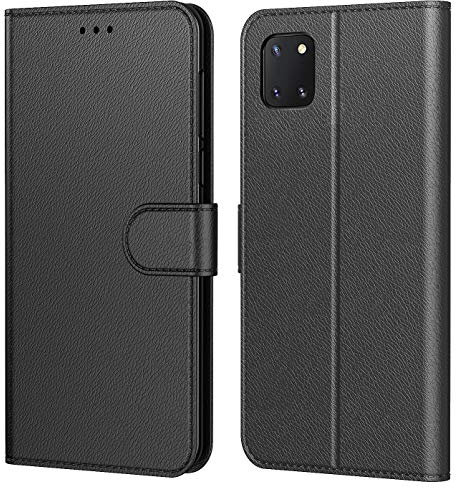 Tenphone Etui Coque pour Samsung Galaxy Note 10 Lite, Protection Housse en Cuir PU,[Emplacements Cartes],[Fonction Support],[Languette Magnétique] pour (Galaxy Note 10 Lite (6,7 Pouces), Noir)
