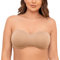 MELENECA Donna Reggiseno Senza Spalline Taglie Forti Minimizer con Ferretto Non Imbottito Spalline Trasparente Erica Beige 5D