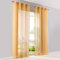 SIMPVALE 2 Panneaux Rideaux Voilages Voile à œillets Transparents pour fenêtres, Balcon, Salon Décoration (Largeur 140cm x Hauteur 260cm, Orange)