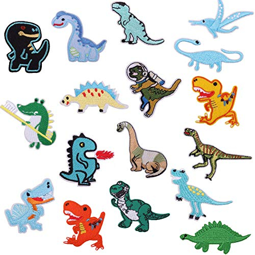 JAHEMU Patches zum Aufbügeln Dinosaurier Aufbügelflicken Kinder Junge für DIY Patches zum Aufbügeln Applikation Flicken Zum Aufbügeln Patch Sticker Jeans Kleidung Patches Cartoon