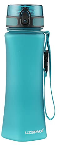Golfball-Uhu Curved Trinkflasche Wasserflasche 0,7L Tritan BPA-Frei für Sport Fitness Outdoor Büro Auslaufsicher Flip-Top-Deckel Früchtesieb (Türkis)