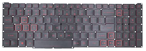 Replacement Keyboard for Acer Nitro 5 AN515-45 AN515-54 AN515-55 AN517-51 AN515-57 AN515-58, Predator Helios 300 PH315-52 PH315-53 PH317-53 Laptop Red Frame with Backlit US Layout