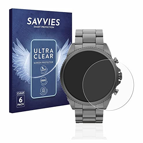 savvies Protection Ecran pour Fossil Gen 6 (44mm) (6 Pièces) - Film Protection Ultra Clair