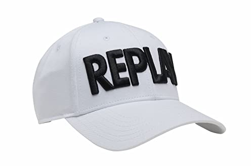 Replay Unisex Baseball Cap mit Logo, Optical White- Black 1213 (Weiß), Onesize