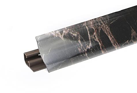 DQ-PP 1,5m WINKELLEISTE | Marmor Marquina Schwarz | 23 x 23mm | PVC | Küchenleiste Arbeitsplatte Abschlussleiste Leiste Küche Küchenabschlussleiste Wandabschlussleiste Tischplattenleisten