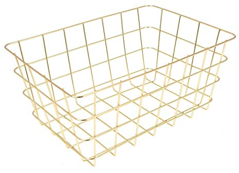 Nicht Zutreffend Aufbewahrungskorb Dekokorb Obstkorb | Metall | Goldfarben | B 30 cm x H 21 cm x T 14 cm