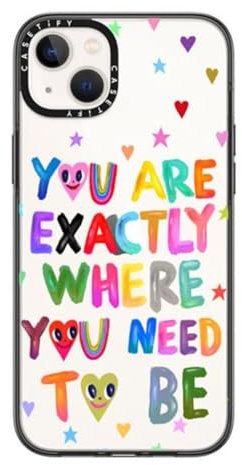 CASETiFY Schutzhülle für iPhone 14 Plus, transparent, schwarz, kompakt, 1,2 m, 2 x Fallschutz in Militärqualität, schlank, leicht, Sie sind genau