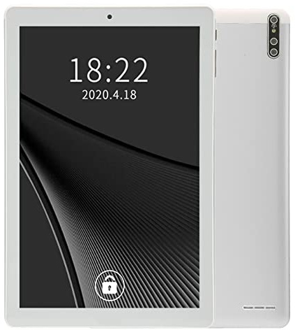 ASHATA 10 Zoll Tablet für Android 11, 3GB 64GB ROM, 8MP 13MP Kamera, 8 2.0Ghz, 2.4G 5G WiFi, 3G Call Tablet für Kinder, Fernsehen Gaming, 6000mAh, Silber