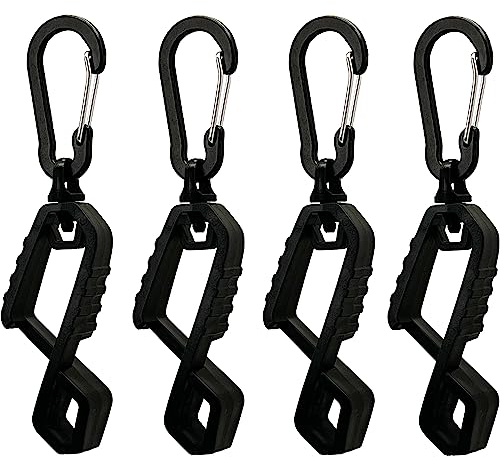 Handschuhclip mit Metallkarabiner, Handschuhhalter, Handschuhhalter, Handschuhaufhänger für Sicherheitsarbeiten/Bauarbeiter (4 Stück Schwarz)