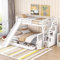 ZYLOYAL10 Etagenbett, 90 x 200 über 140 x 200, Mit Schubladen, Stauraum und Rutsche, Multifunktional