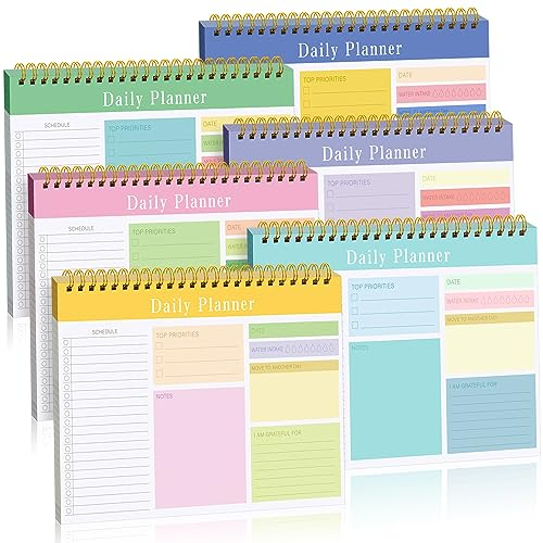 6 Pack to Do List Notepad Daily Planner Notepad to Do Notebook Daily to Do List Notebook Daily to Do Notepads for Adults and Kids Classroom Office Gifts, 30 Sheets/Pack (Novel Style, 9.45 x 6.5 Inch)