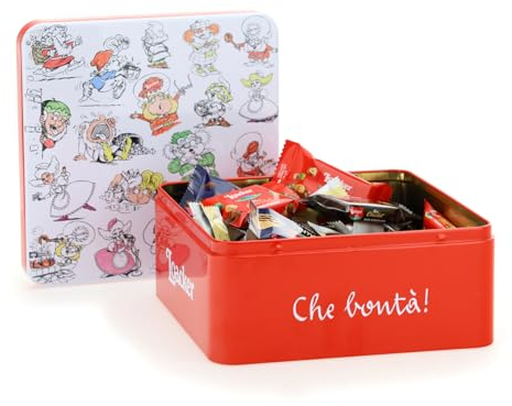 Loacker, Latta Gnometti Best Of, Mix di Bontà Minis in una Confezione Regalo Latta con Snack Monoporzione, Bontà a Base di Cioccolato al Latte, Fondente e Bianco, Idea Regalo, 1 Confezione da 307,5 g