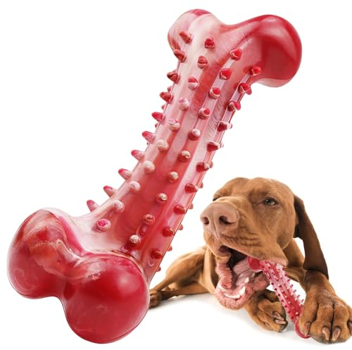 FVSDPEH Hundespielzeug unkaputtbar, Kauknochen Hund, Interaktives Hundeknochenspielzeug, Naturkautschukspielzeug zur Zahnreinigung für Mittelgroße Und Große Hunde